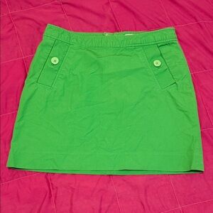 Lilly Pulitzer Vintage Green Mini Skirt with Button Details, Ladies Size 4, VGUC